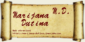 Marijana Dutina vizit kartica